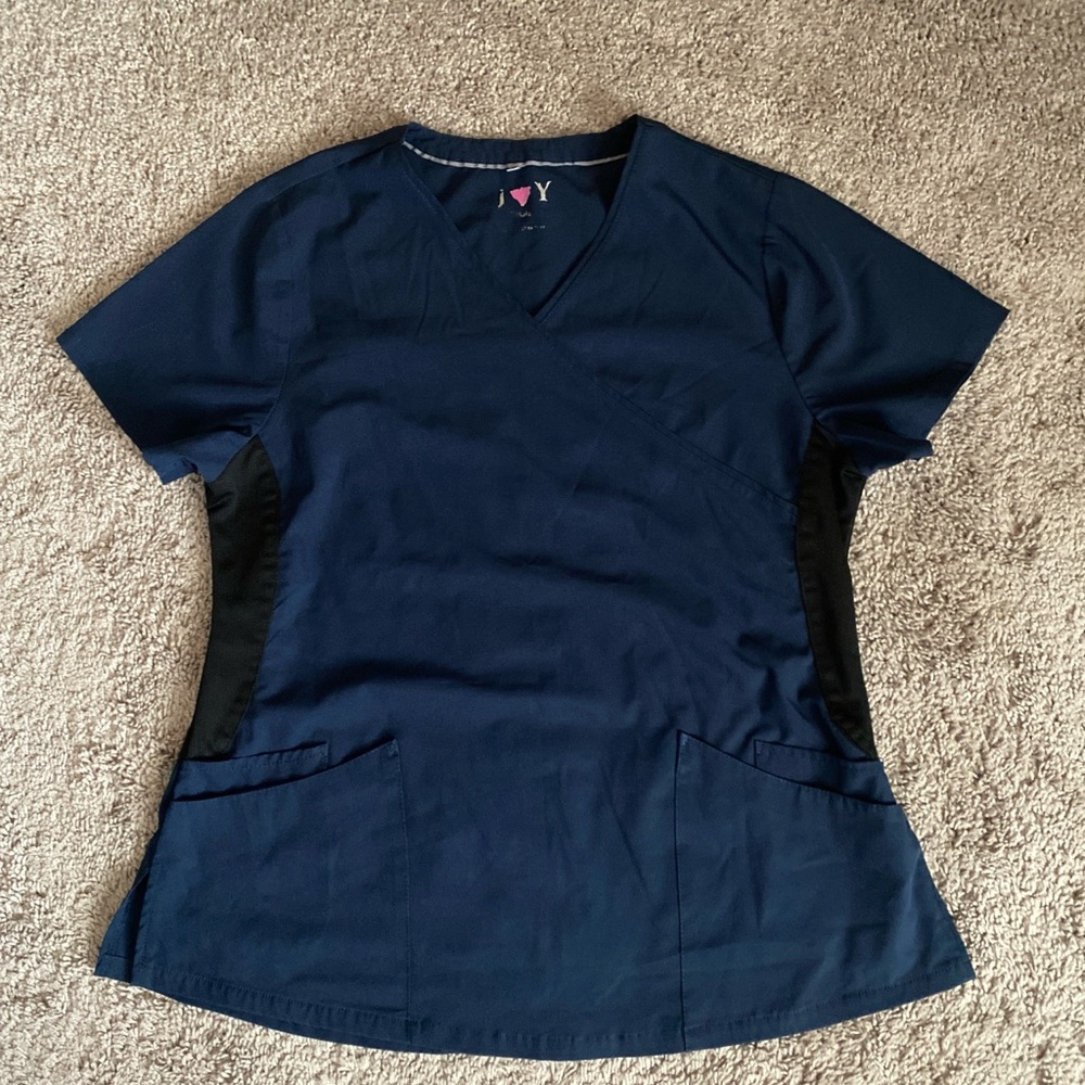 Navy Blue & black Joy Scrubs Women's medical Scrub Top